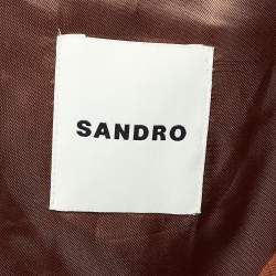 Sandro Brown Wool Blend Single Breasted Jacket L