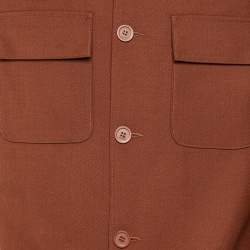 Sandro Brown Wool Blend Single Breasted Jacket L
