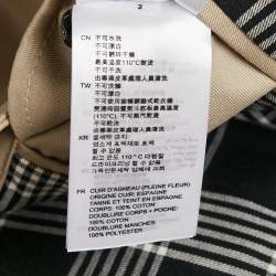 Pre Owned Sandro Beige Gabardine Cotton Long Double Breasted Trench Coat XL