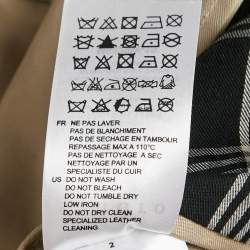 Pre Owned Sandro Beige Gabardine Cotton Long Double Breasted Trench Coat XL