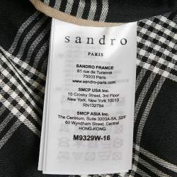 Pre Owned Sandro Beige Gabardine Cotton Long Double Breasted Trench Coat XL