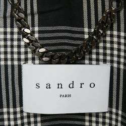 Pre Owned Sandro Beige Gabardine Cotton Long Double Breasted Trench Coat XL