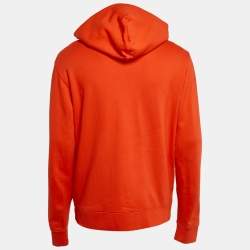 Sandro Dark Orange Logo Embroidered Cotton Hoodie M
