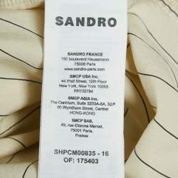 Sandro Beige Stripe Viscose Button Front Shirt L