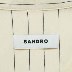 Sandro Beige Stripe Viscose Button Front Shirt L