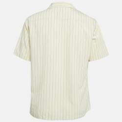 Sandro Beige Stripe Viscose Button Front Shirt L