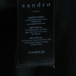Sandro Black Embroidered Cotton T-Shirt M