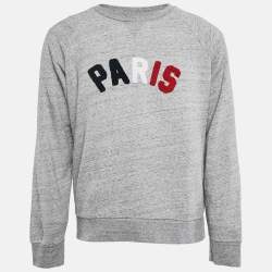 Sandro Grey Mélange Cotton Tufted Sweatshirt L