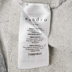 Sandro Grey Mélange Cotton Tufted Sweatshirt L