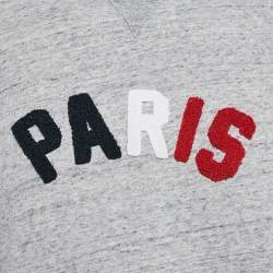 Sandro Grey Mélange Cotton Tufted Sweatshirt L