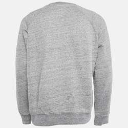 Sandro Grey Mélange Cotton Tufted Sweatshirt L