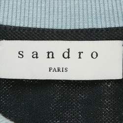 Sandro Navy Blue Cotton Pique Polo T-Shirt S
