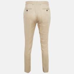 Sandro Cream Linen Regular Fit Trousers M