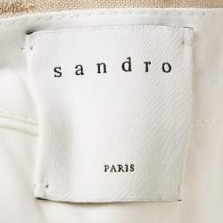 Sandro Cream Linen Regular Fit Trousers M