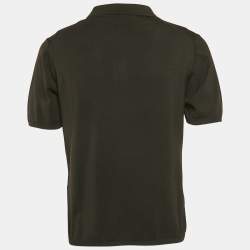 Pre Owned Sandro Black Stretch Knit Polo T-Shirt L