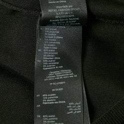 Pre Owned Sandro Black Stretch Knit Polo T-Shirt L