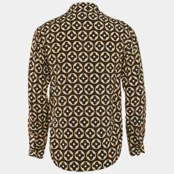 Pre Owned Sandro Black Printed Crepe Loose Fit Shirt XS