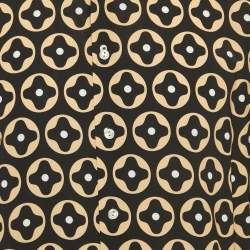 Pre Owned Sandro Black Printed Crepe Loose Fit Shirt XS