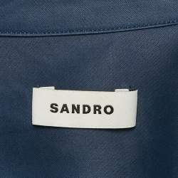 Sandro Blue Satin Requin Shirt XS