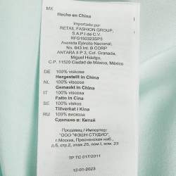 Pre Owned Sandro Blue Starfish Print Crepe Short Sleeve Shirt S