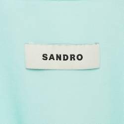 Pre Owned Sandro Blue Starfish Print Crepe Short Sleeve Shirt S
