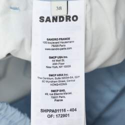 Pre Owned Sandro Blue Cotton Trouser S