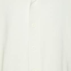 Pre Owned Sandro Off White Stretch Knit Button Front Shirt L