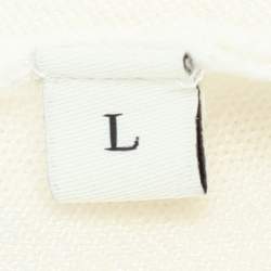 Pre Owned Sandro Off White Stretch Knit Button Front Shirt L