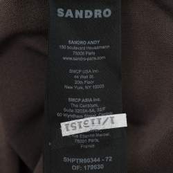 Pre Owned Sandro Grey Stretch Knit Polo T-Shirt M