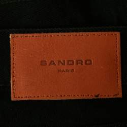 Pre Owned Sandro Black Denim Slim-Fit Jeans M Waist 31"