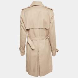 Pre Owned Sandro Beige Cotton Gabardine Trench Coat S