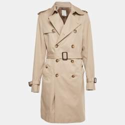 Pre Owned Sandro Beige Cotton Gabardine Trench Coat S