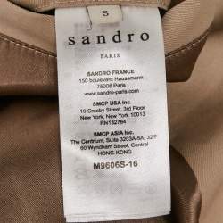 Pre Owned Sandro Beige Cotton Gabardine Trench Coat S