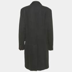 Pre Owned Sandro Navy Blue Wool Blend Mid Length Apollo Coat XL