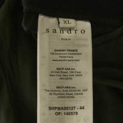 Pre Owned Sandro Navy Blue Wool Blend Mid Length Apollo Coat XL