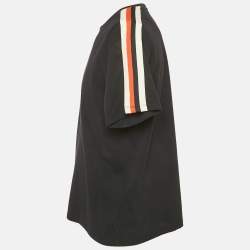 مملوكة مسبقًا Sandro Navy Blue Jersey Shoulder Stripe Detail T-shirt L