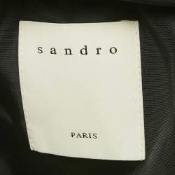 مملوكة مسبقًا جاكيت كحلي بتقنية قماش التويل بغطاء رأس متوسط من ساندرو