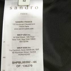 مملوكة مسبقًا جاكيت كحلي بتقنية قماش التويل بغطاء رأس متوسط من ساندرو