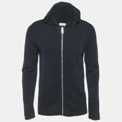 مملوكة مسبقًا Sandro Navy Blue Wool Hooded Cardigan L