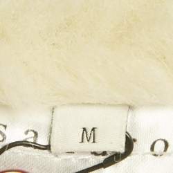 Pre Owned جاكيت بُنّي من الشيرلينج والجلد السويدي بأزرار أمامية وسط من ساندرو