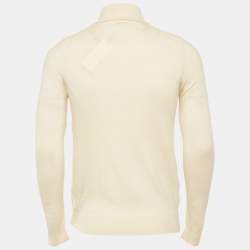 Pre Owned Sandro Cream Wool Blend Turtleneck Jumper S