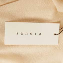 Pre Owned Sandro Cream Wool Blend Turtleneck Jumper S