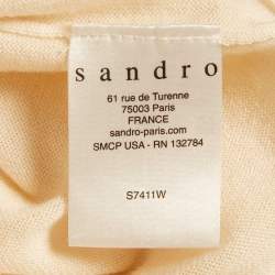 Pre Owned Sandro Cream Wool Blend Turtleneck Jumper S