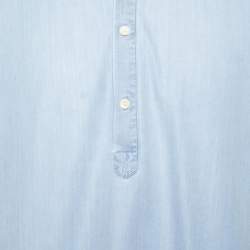 Pre Owned سندرو قميص شامبراي أزرق بياقة ماندارين كبير