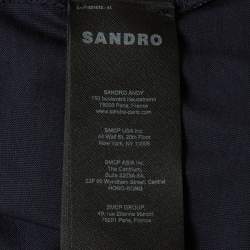 Pre Owned Sandro Navy Blue Jersey 4S Patch T-Shirt XL
