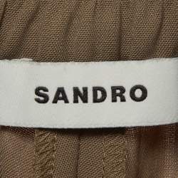 Pre Owned Sandro Military Green Cotton Blend Cargo Trousers M