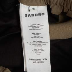 Pre Owned Sandro Military Green Cotton Blend Cargo Trousers M