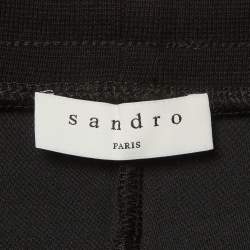 Pre Owned Sandro Black Technical Knit Zip Up Pocket Joggers M