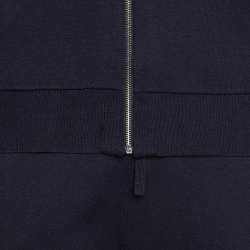 Pre Owned Sandro Navy Blue Jersey Zip Up Hoodie and Track Pants Set L/XL