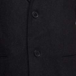 Pre Owned Sandro Grey Felt Wool Blend Single Breasted Coat M